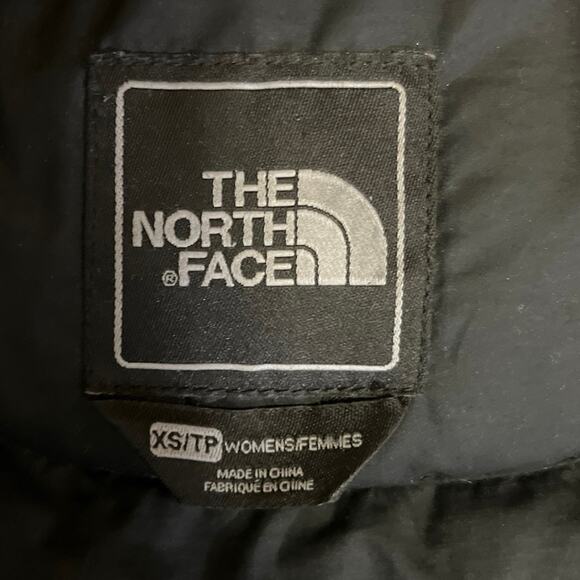 The North Face Tremaya Black Down Fur Hooded Button Down Parka Jacket Coat Sz XS - Picture 6 of 7